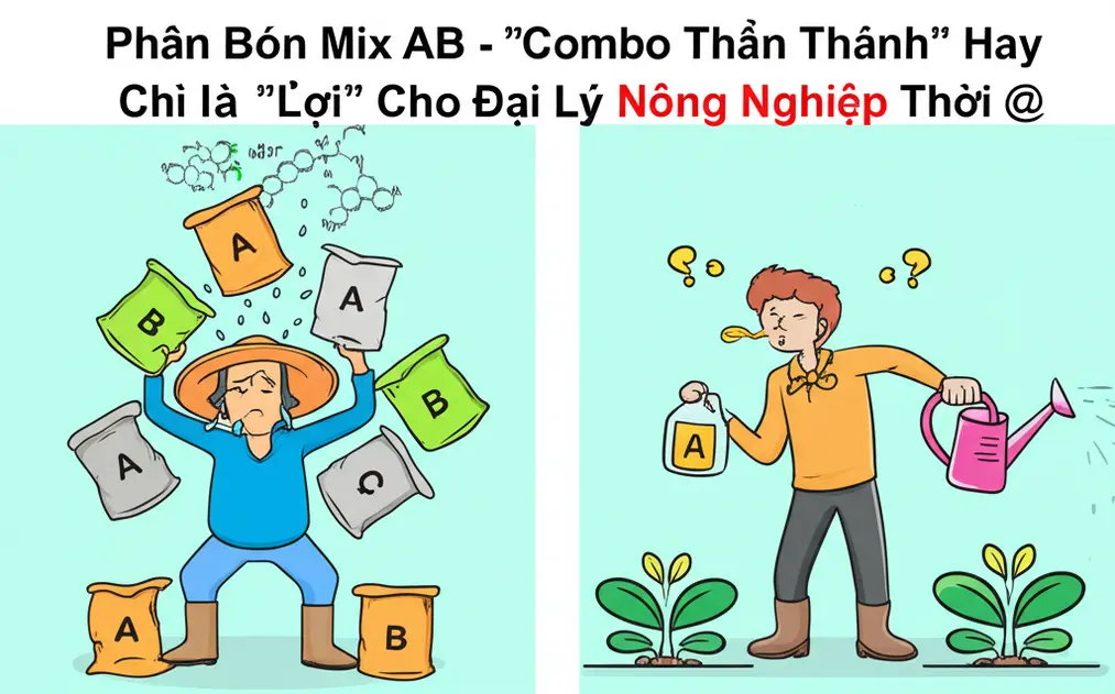 Mixing traditional fertilizers vs. the ease of using Phân bón mix AB.