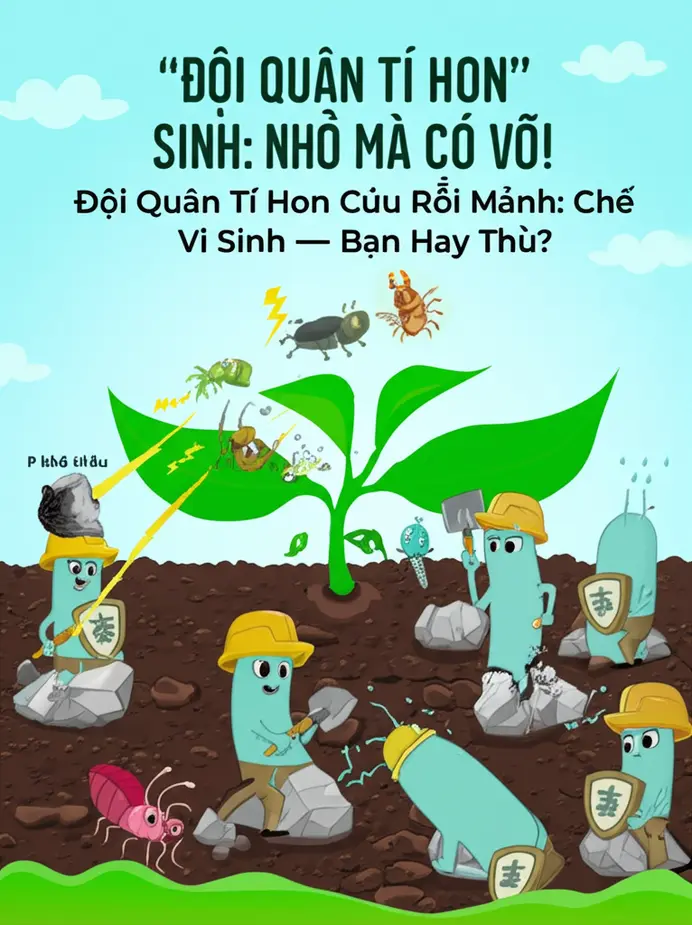 Đội quân vi sinh vật tí hon đang chăm chỉ làm việc cải tạo đất.