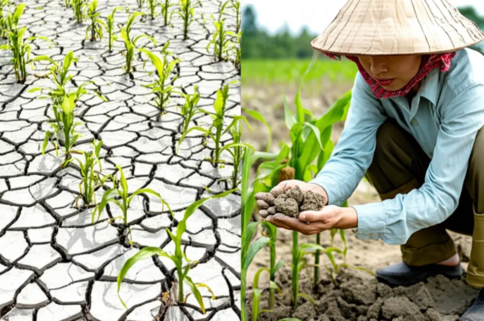 Đất bị chai cứng, bạc màu, nhiễm mặn và nghèo dinh dưỡng là những vấn đề phổ biến cần nhận diện.