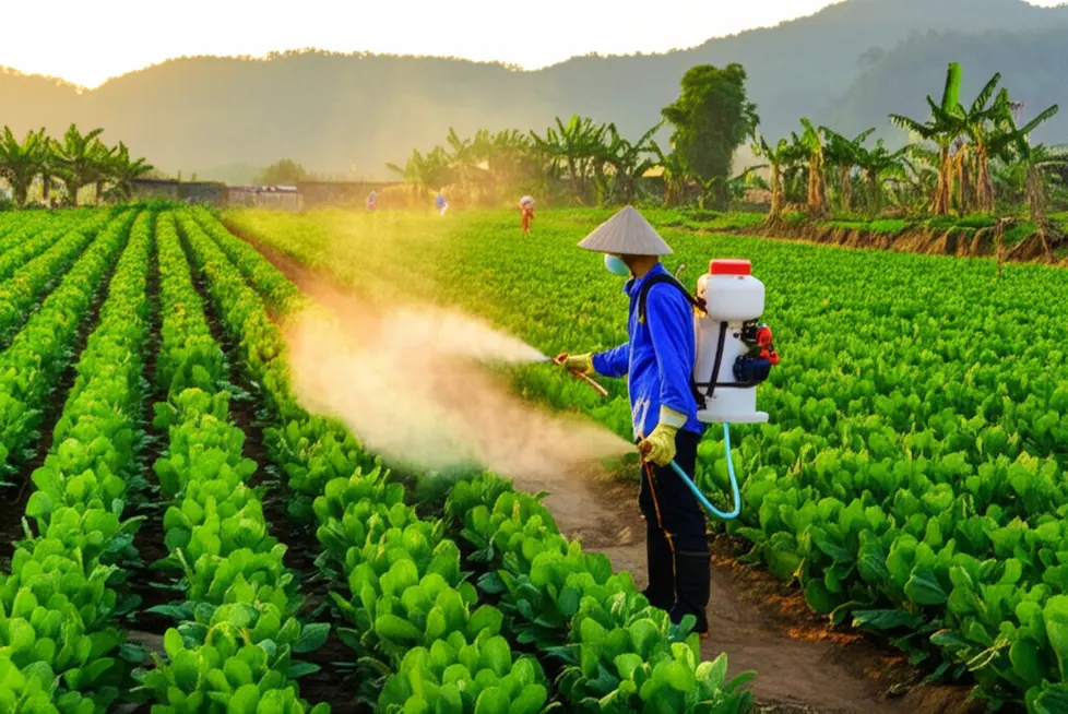 Lá cà chua khỏe mạnh, không bị cháy sém nhờ sử dụng thuốc bảo vệ thực vật phù hợp trong mùa nắng.