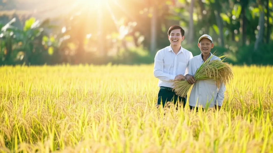 Anh Ba đại lý trầm tư trước nỗi lo năng suất của bà con nông dân.