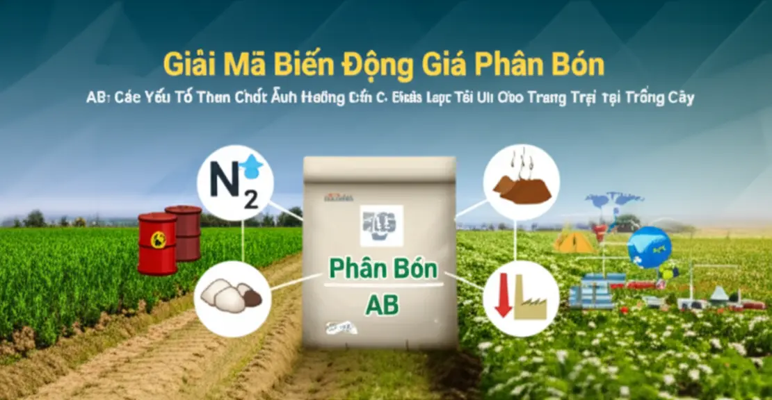 Biểu đồ minh họa các yếu tố đa dạng tác động đến giá phân bón AB.