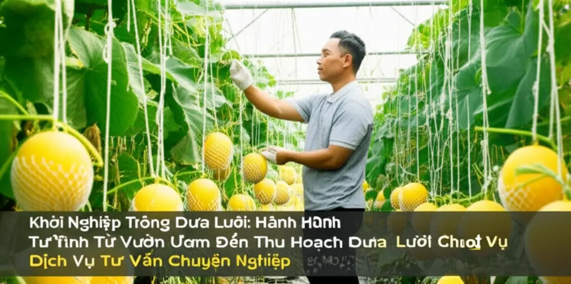 Chuyên gia tư vấn hướng dẫn nông dân mới các kỹ thuật cơ bản trong giai đoạn chuẩn bị trồng dưa lưới.