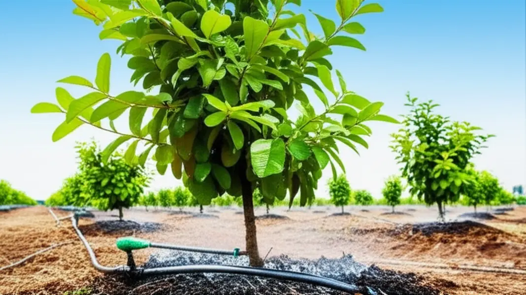 Bàn tay nông dân cẩn thận đặt cây giống vào hố trồng đã chuẩn bị kỹ lưỡng.