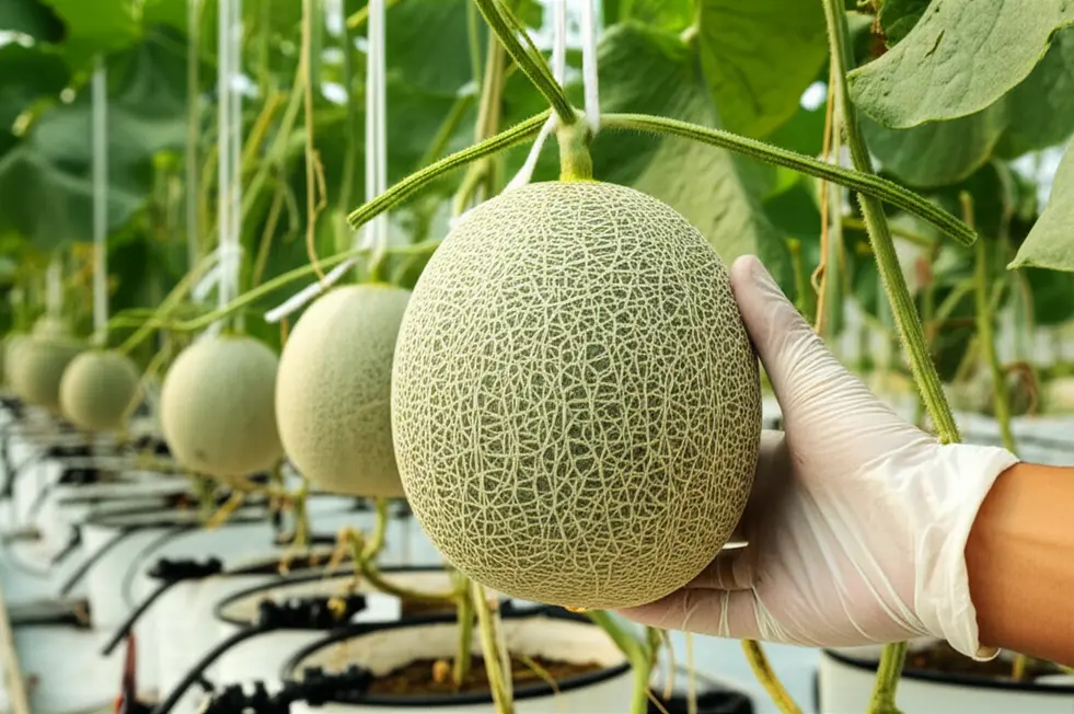 Công tác chuẩn bị nhà lưới và giá thể kỹ lưỡng là bước đầu quan trọng trong quy trình trồng dưa lưới công nghệ cao.