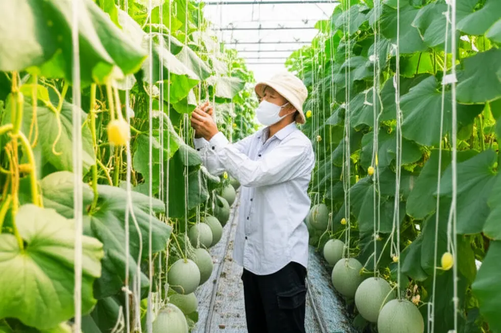 Hạt giống dưa lưới Nhật Bản F1 thuần chủng và thành quả là những trái dưa chất lượng cao.