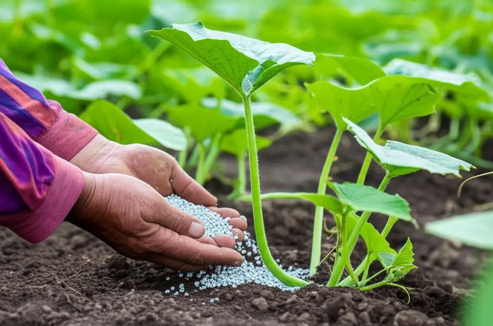 Lá bầu bí khỏe mạnh thể hiện cây được cung cấp đầy đủ dinh dưỡng.