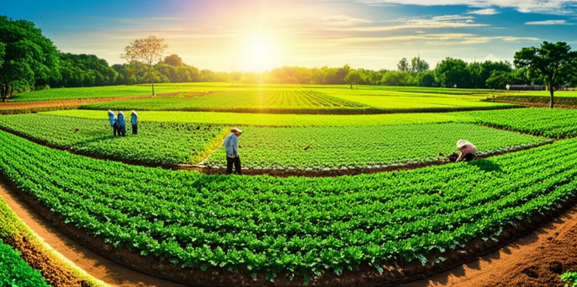 Toàn cảnh một trang trại xanh mướt sử dụng phân bón sinh học Khang Nguyên.