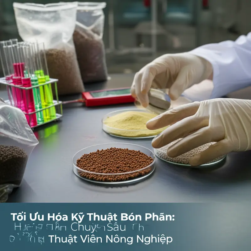 Kỹ thuật viên đang phân tích các loại phân bón khác nhau trong phòng thí nghiệm.
