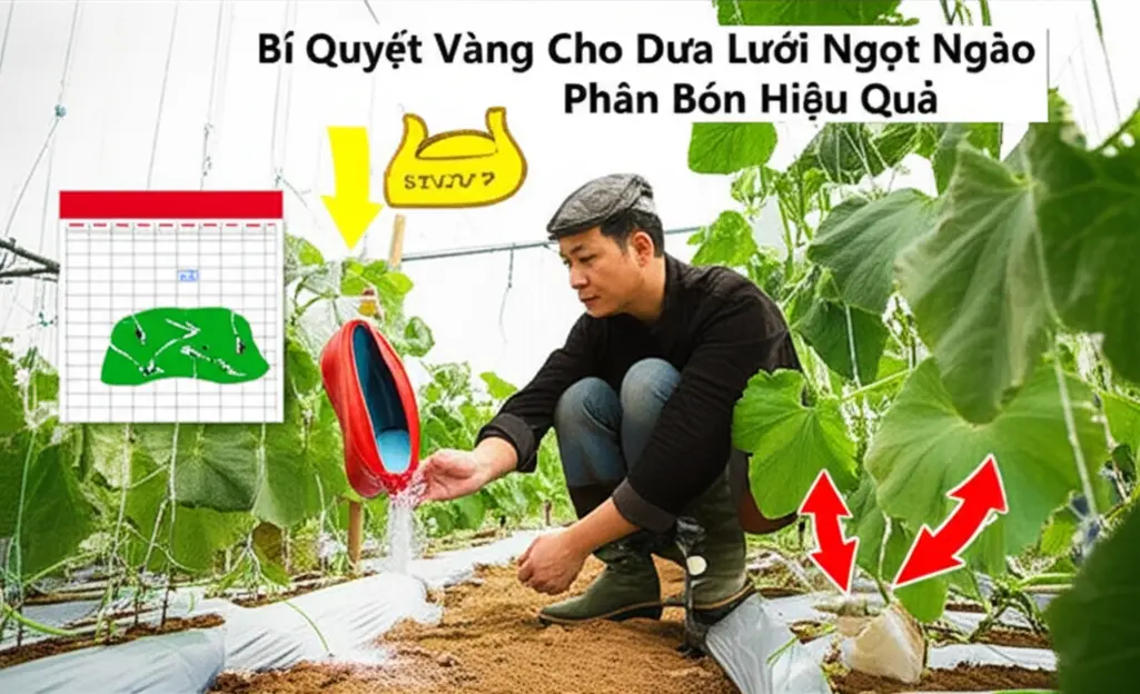 Các giai đoạn sinh trưởng của dưa lưới và nhu cầu dinh dưỡng tương ứng.