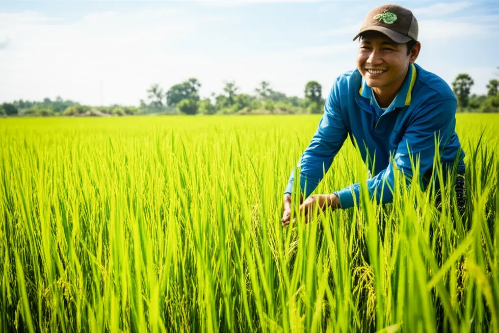 Ruộng lúa xanh tốt nhờ Khang Nguyên