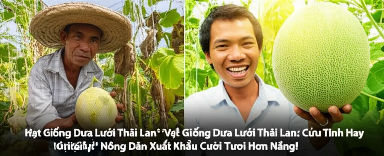 Trước và sau khi ‘kết duyên’ cùng hạt giống dưa lưới Thái Lan.