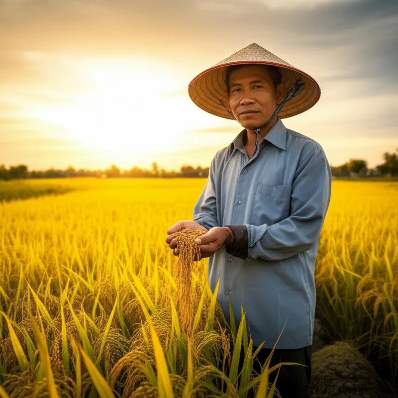 Ruộng lúa vàng óng báo hiệu một mùa vụ thành công.