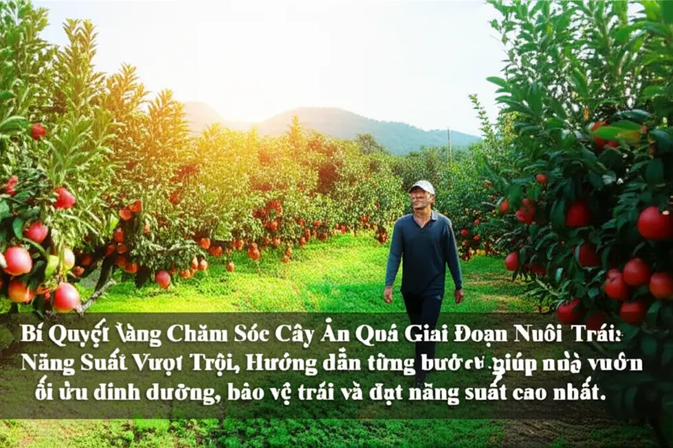 Vườn cây ăn quả với nhiều trái chín