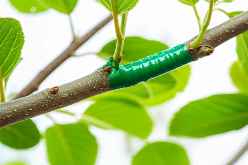 Bảo vệ vết ghép bằng băng ghép chuyên dụng.