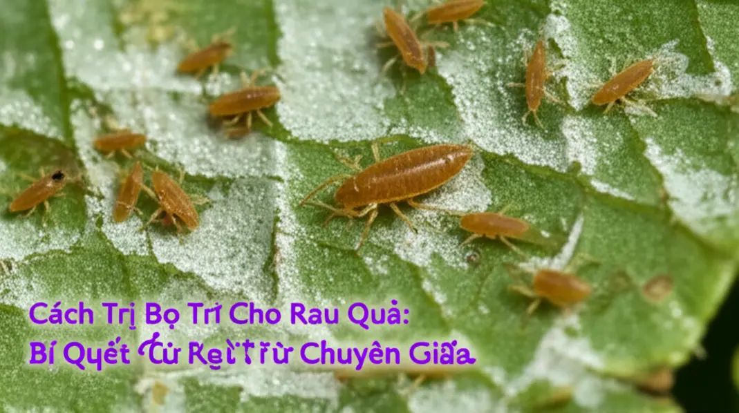 Bọ trĩ và dấu hiệu gây hại trên lá rau.