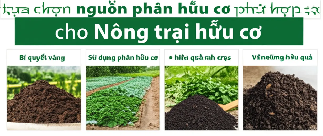 Các loại phân hữu cơ phổ biến trong nông nghiệp hữu cơ.
