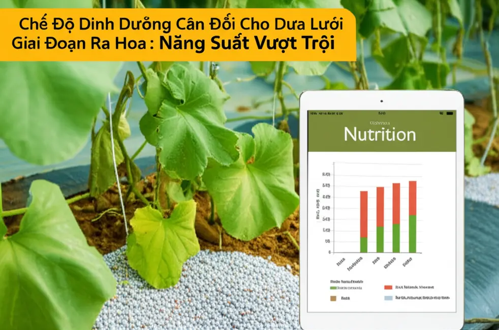 Thụ phấn nhân tạo giúp tăng tỉ lệ đậu trái cho dưa lưới trong nhà màng.