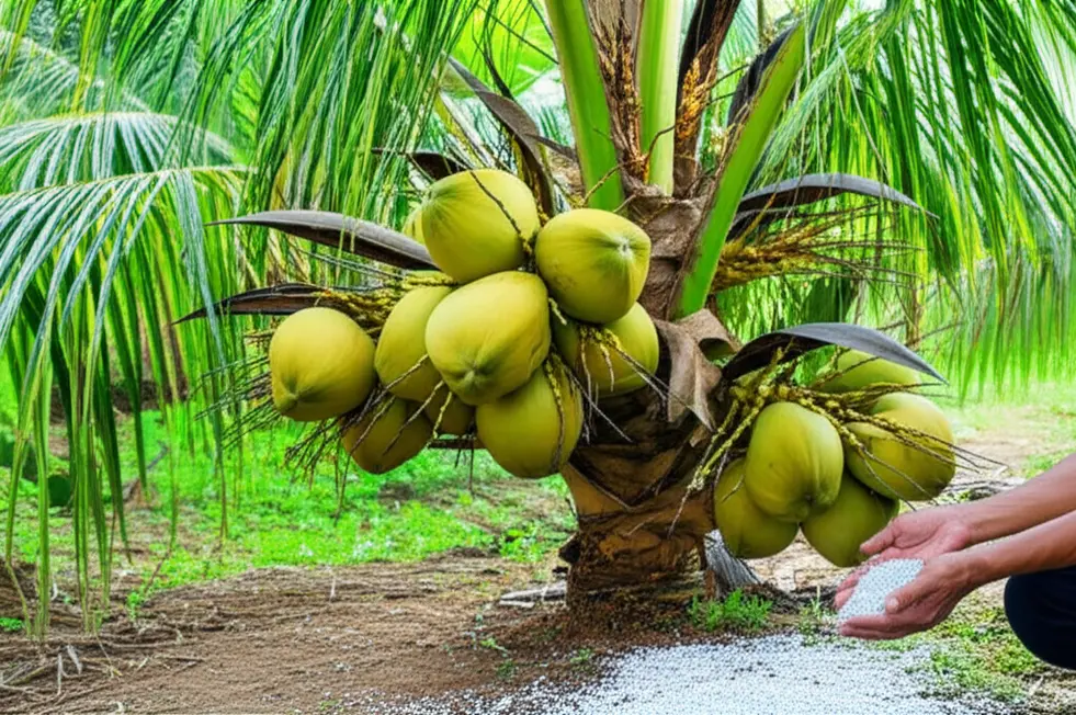 Dừa xiêm giai đoạn kiến thiết cơ bản cần được cung cấp đầy đủ dinh dưỡng.