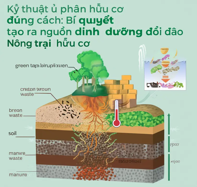 Các loại phân hữu cơ phổ biến trong nông nghiệp hữu cơ.