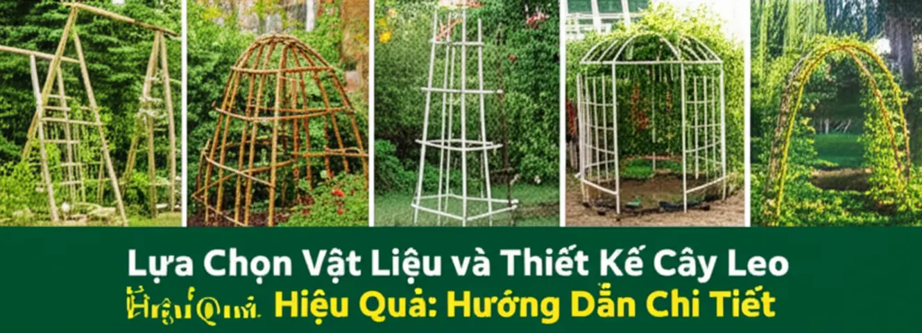 Các loại vật liệu và thiết kế giàn leo phổ biến.