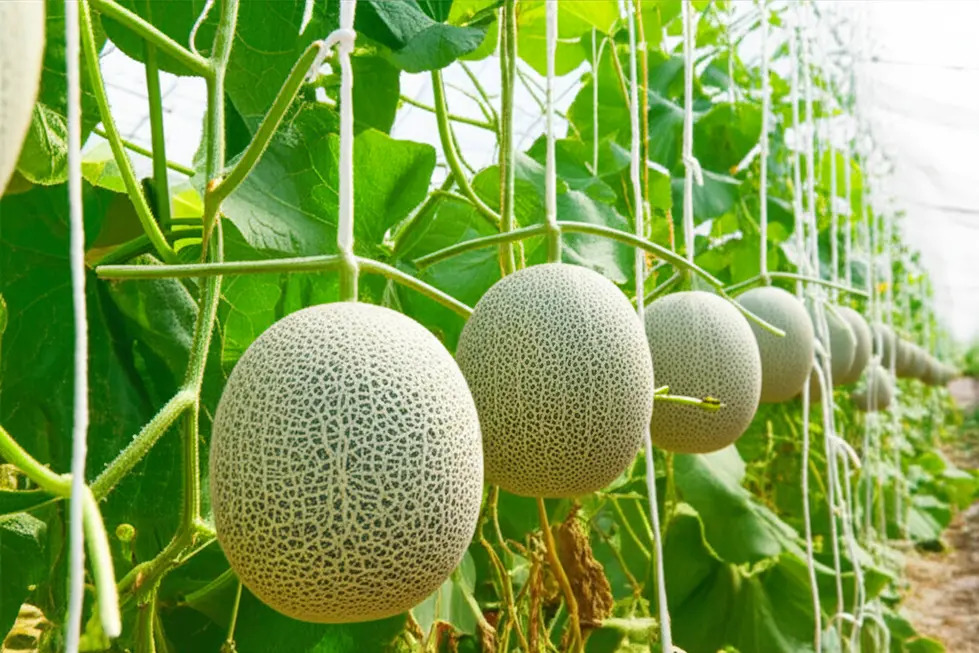 Thu hoạch dưa lưới năng suất cao.