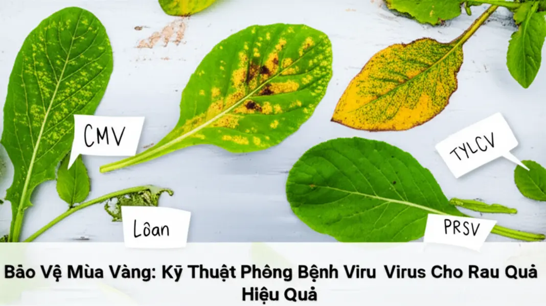 Các loại virus gây bệnh phổ biến trên rau và triệu chứng điển hình.