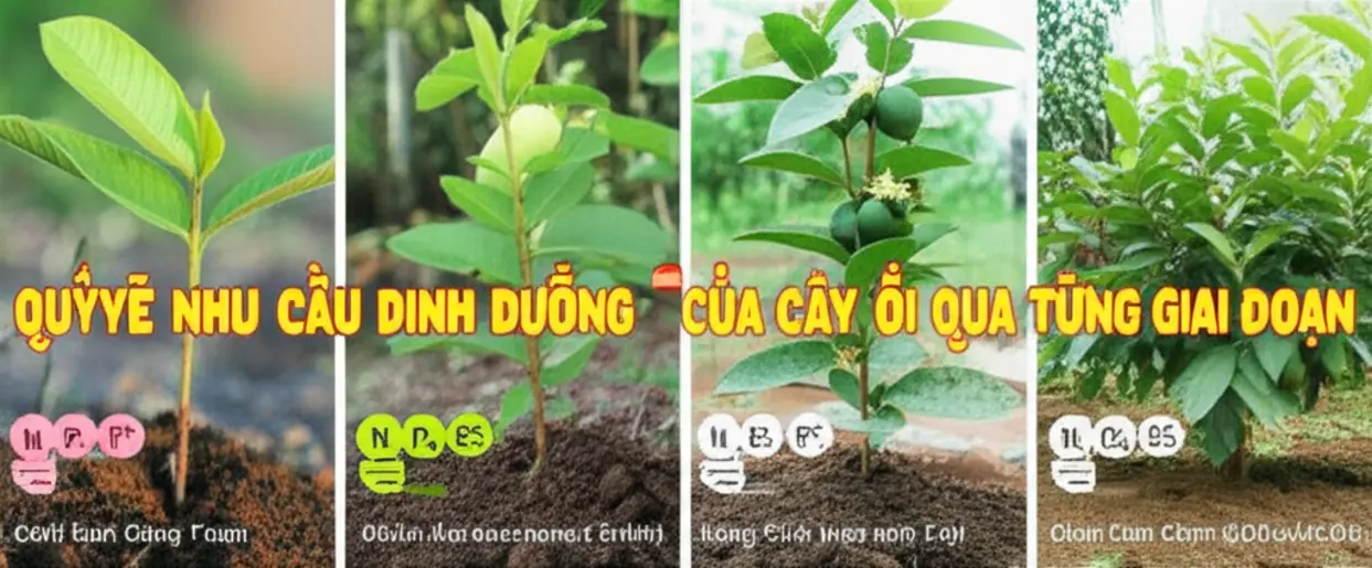 Nhu cầu dinh dưỡng của cây ổi theo từng giai đoạn sinh trưởng.