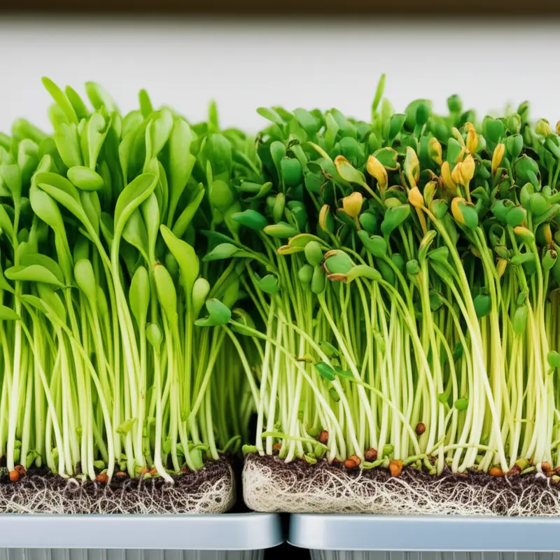 Các giai đoạn phát triển và biểu hiện thiếu dinh dưỡng của rau mầm.