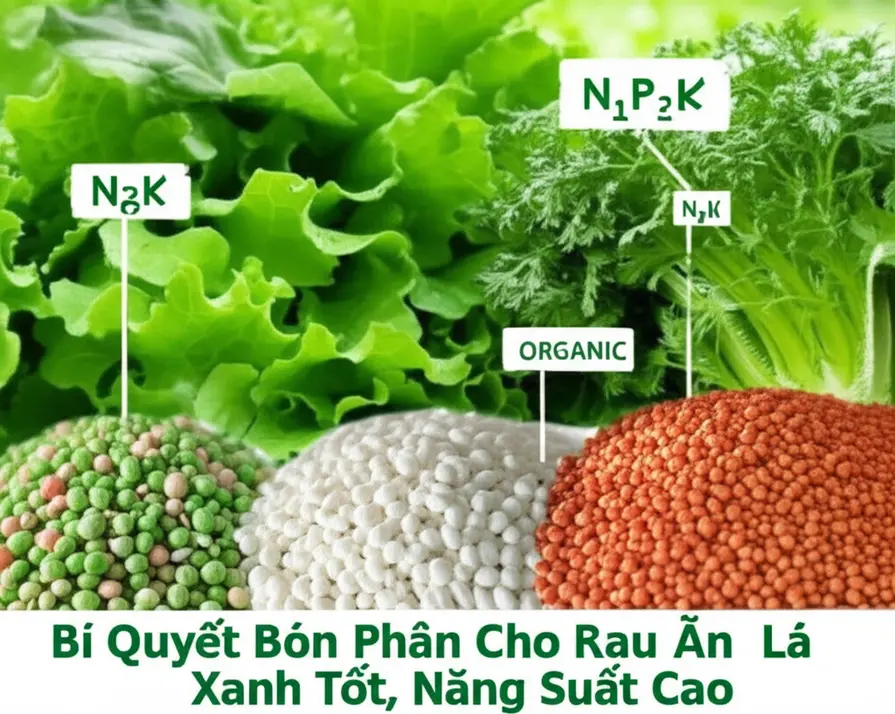 Các loại phân bón phổ biến cho rau ăn lá.