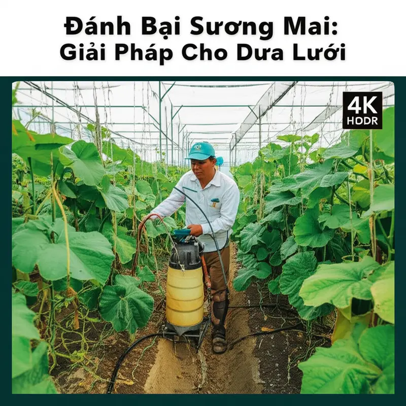 Dấu hiệu ban đầu của bệnh sương mai trên lá dưa lưới.