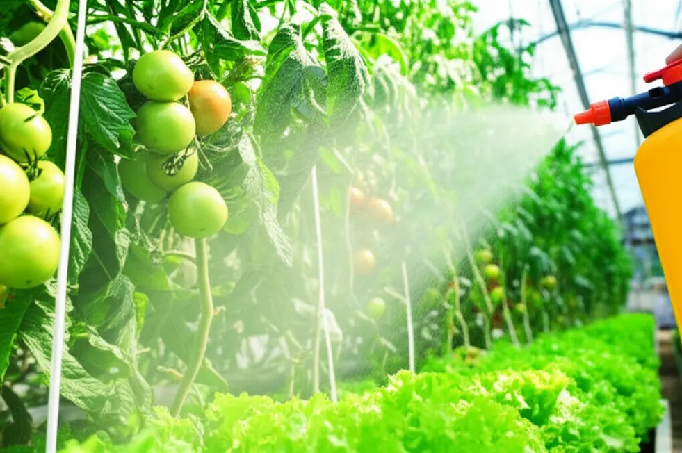 Phân bón lá sinh học giúp cây rau phát triển khỏe mạnh.