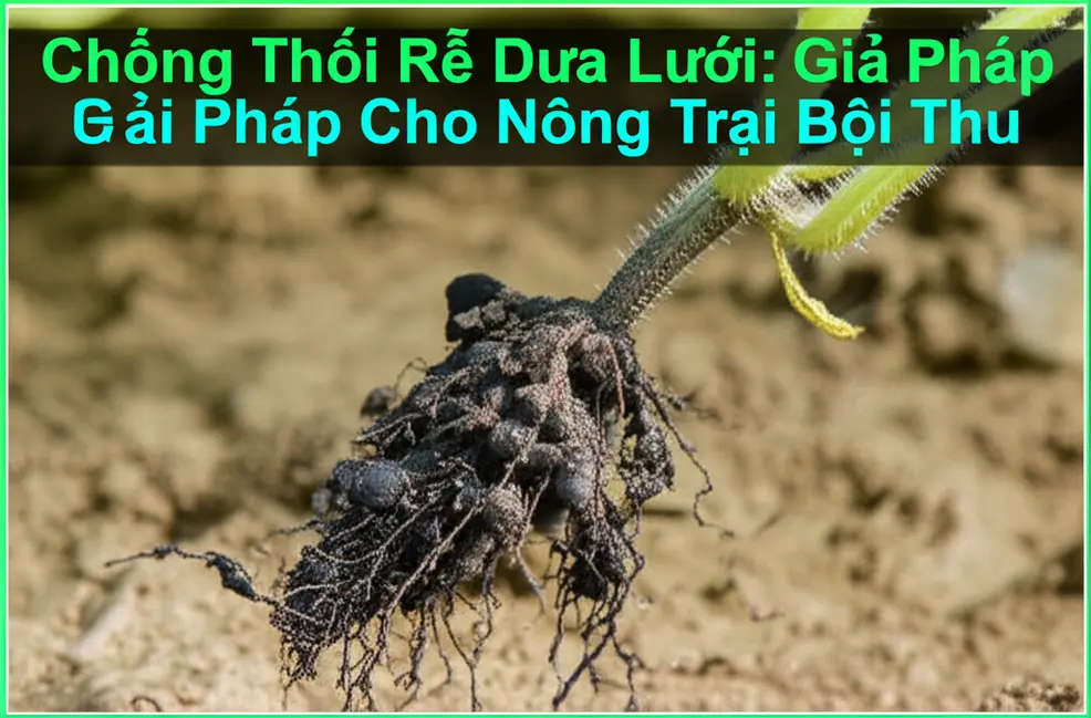 Rễ dưa lưới bị thối do nấm bệnh tấn công.