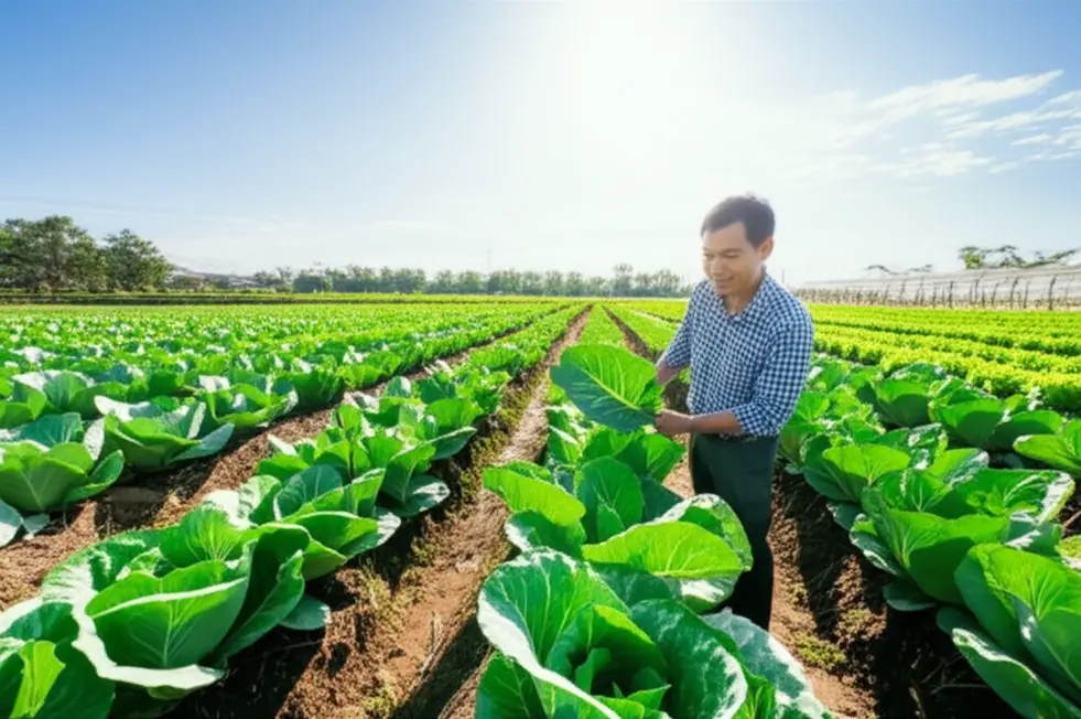Vườn rau phát triển khỏe mạnh nhờ phòng trị bọ trĩ hiệu quả.