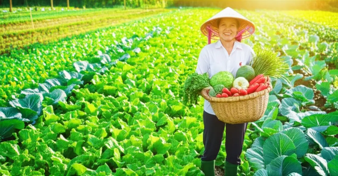 Vườn rau tươi tốt, không bị rầy mềm phá hoại.