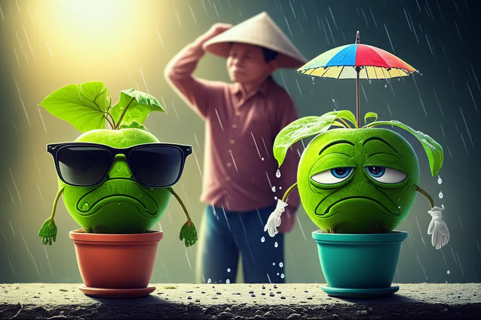 Cây nhà ta cũng biết “đỏng đảnh” vì nắng mưa thất thường đó bà con!