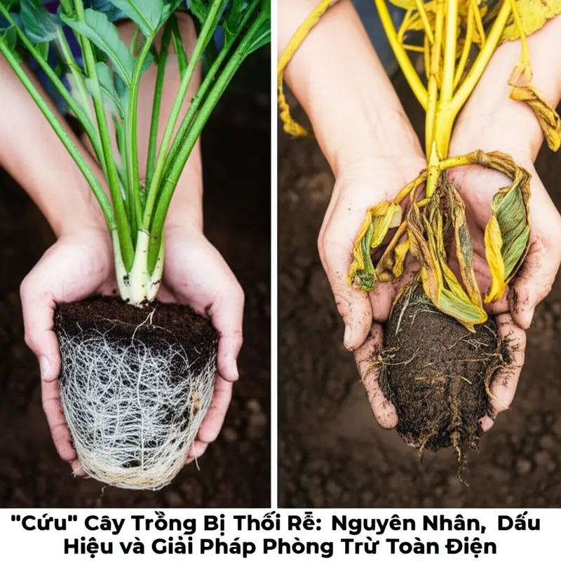 Môi trường đất úng nước tạo điều kiện lý tưởng cho nấm bệnh tấn công bộ rễ.