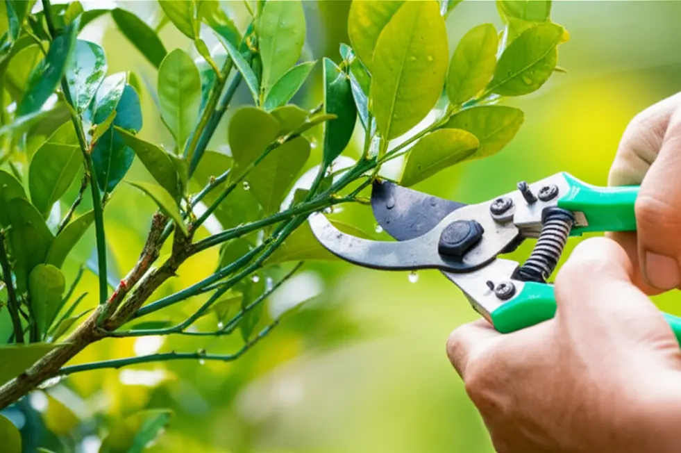 Người nông dân đang kiểm tra đất để tìm nguyên nhân khiến cây còi cọc, kém phát triển.