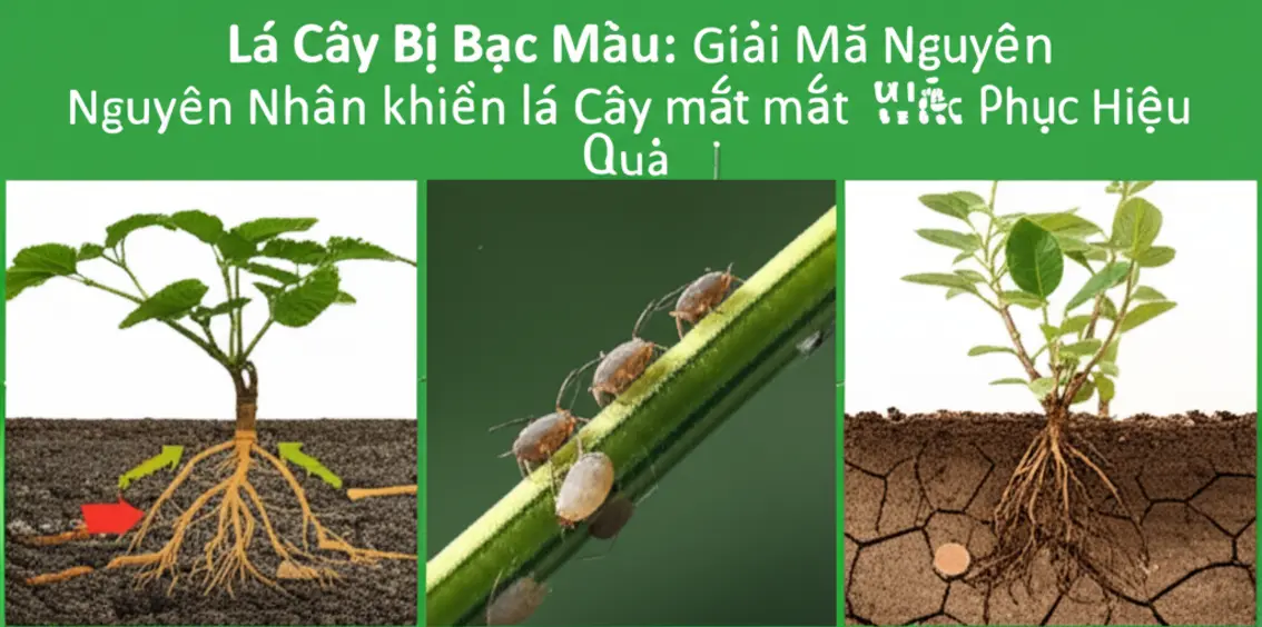 Các dạng lá cây bị bạc màu khác nhau do thiếu dinh dưỡng và bệnh hại.