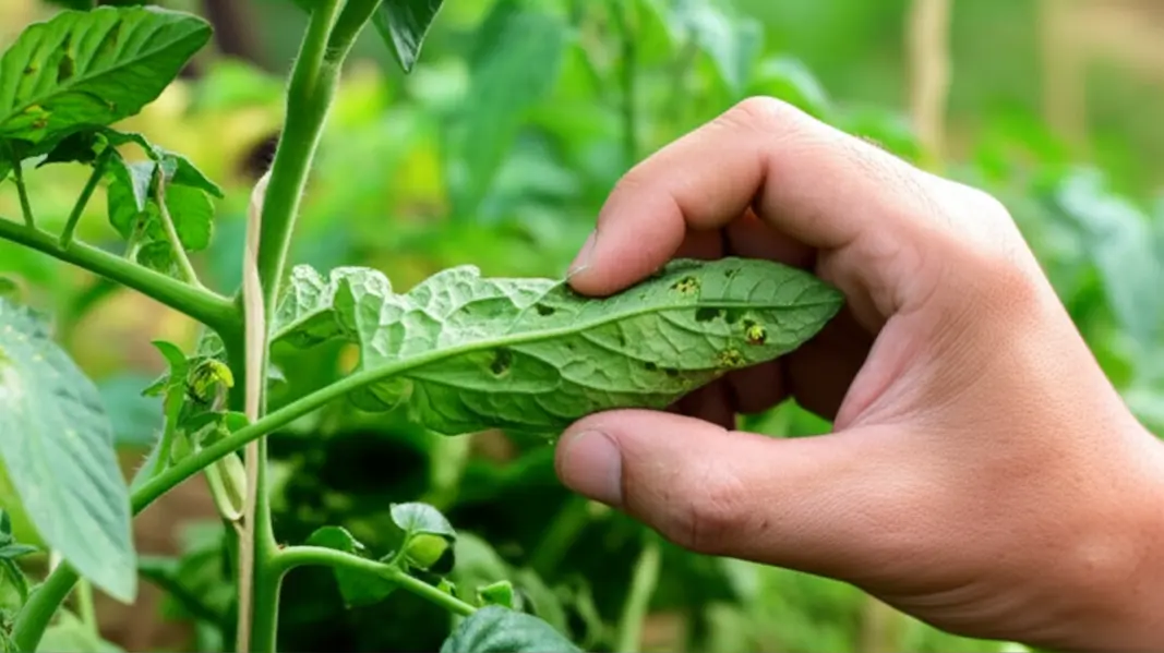 Kiểm tra lá cây thường xuyên giúp phát hiện sớm các dấu hiệu sâu hại.