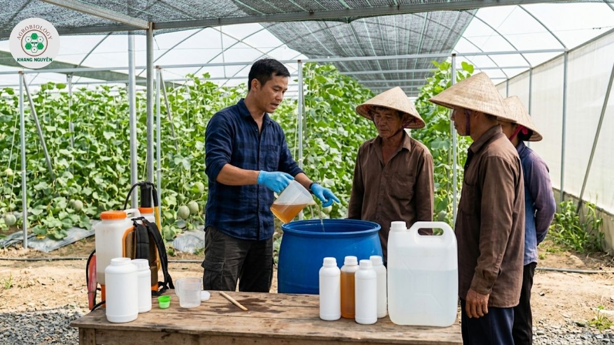 Hệ sinh thái giải pháp trị vàng lá dưa lưới từ Nông Sinh Khang Nguyên