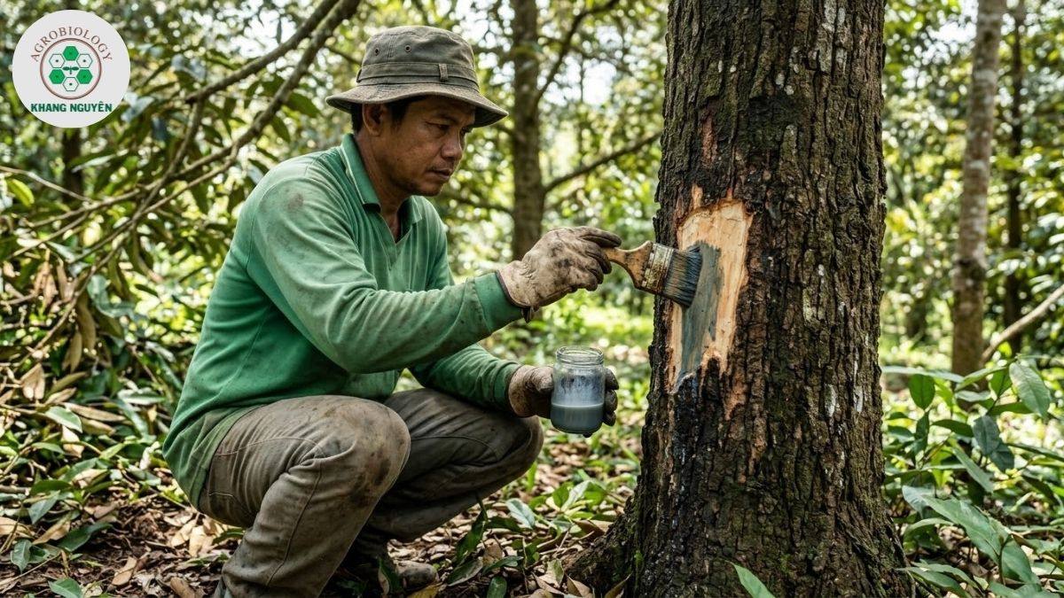 Dùng Nano Bạc Đồng đặc trị nấm Phytophthora trên sầu riêng