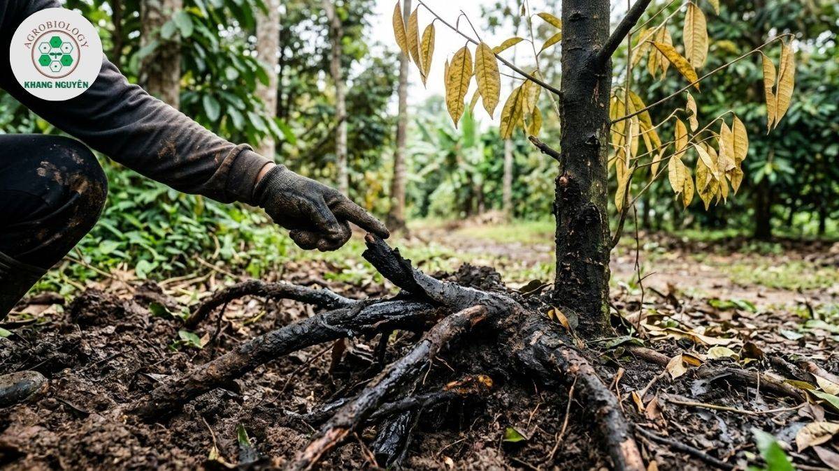 Tình trạng sầu riêng bị vàng lá thối rễ