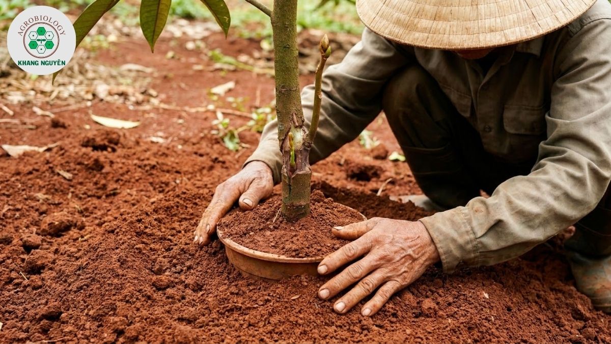 Kỹ thuật lấp đất không ngập vết ghép khi trồng sầu riêng ghép