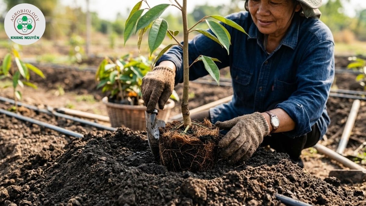 Chăm sóc sầu riêng Musang King mới trồng bung đọt khỏe