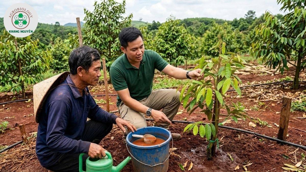 Chuyên gia Khang Nguyên hướng dẫn chăm sóc sầu riêng gốc nhớt