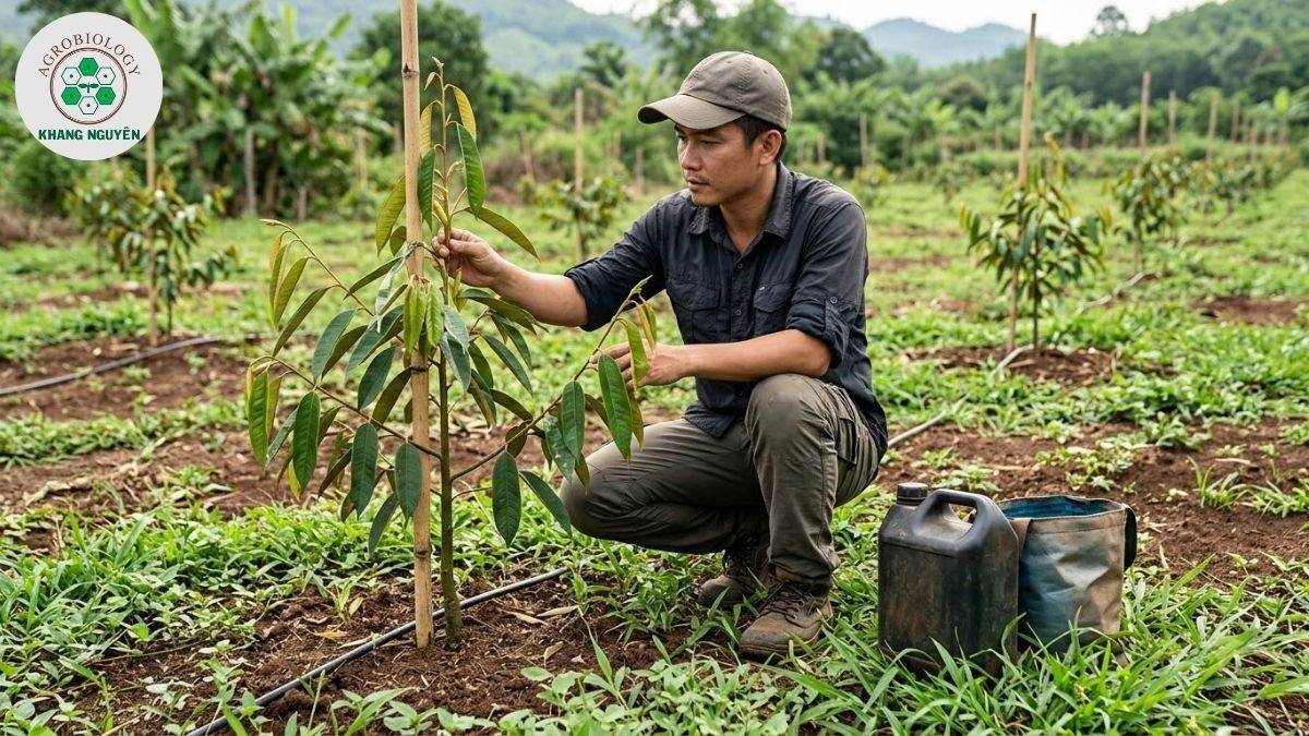 Chuyên gia Khang Nguyên tư vấn kỹ thuật nuôi dưỡng đất trồng sầu riêng